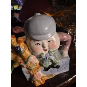 Vintage Humpty Dumpty 1970's Feitx Teapot Handpainted Ceramic